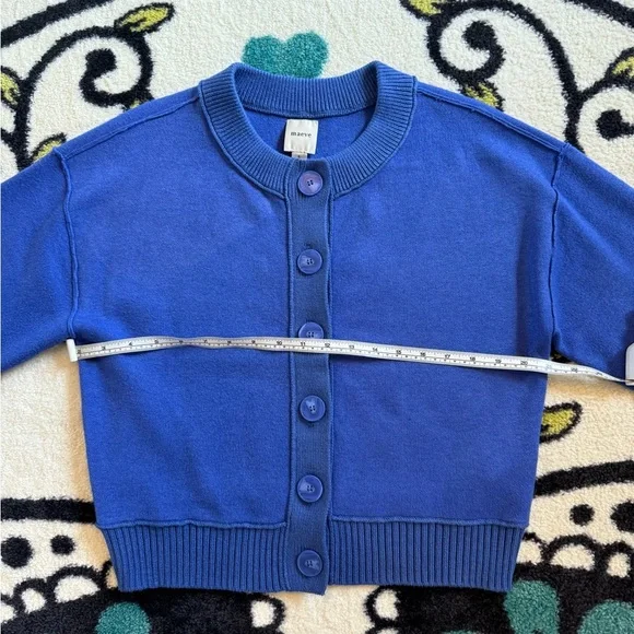 MAEVE Anthropologie VIBRANT BLUE Knit Button Front CARDIGAN Sweater Small - Picture 8 of 9